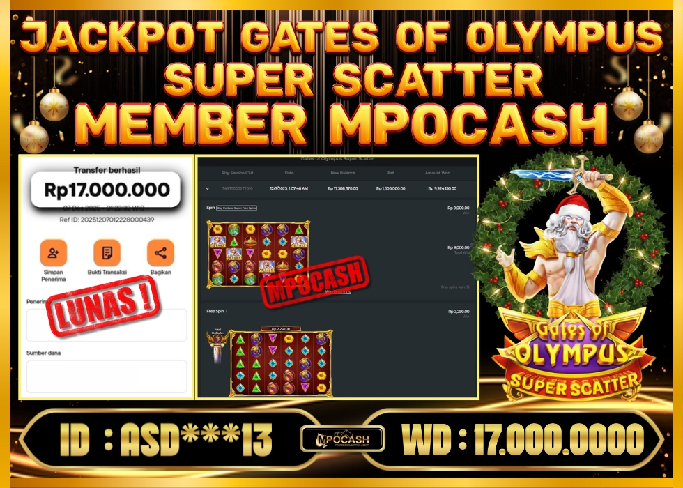 MPOCASH JACKPOT GATES OF OLYMPUS SUPER SCATTER
